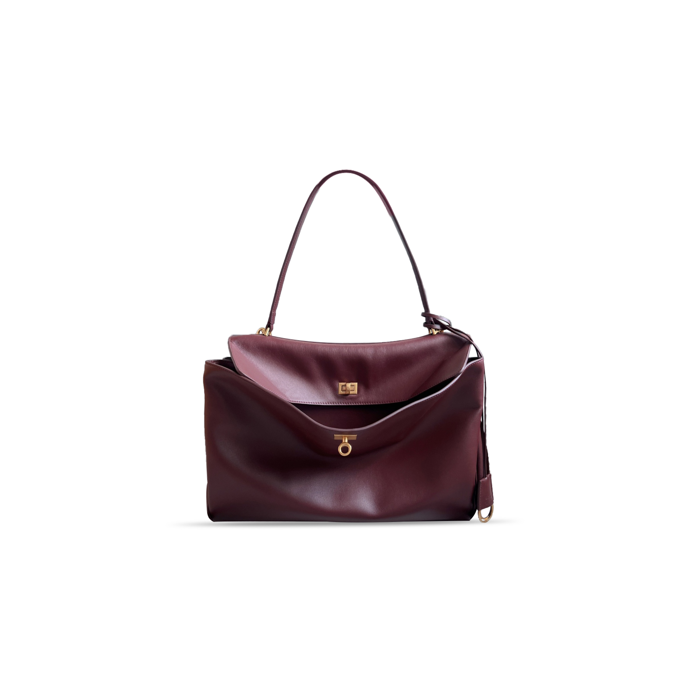 BALENCIAGA WOMEN'S RODEO HANDBAG LARGE  IN DARK BURGUNDY 7897442KBWZ1862 (39.8*29.9*12.9cm)